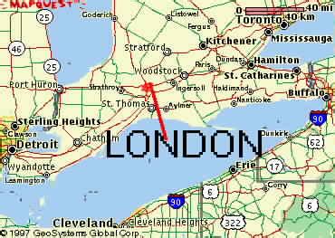 Four people were killed in a hit and run in canada. London Ont. Map