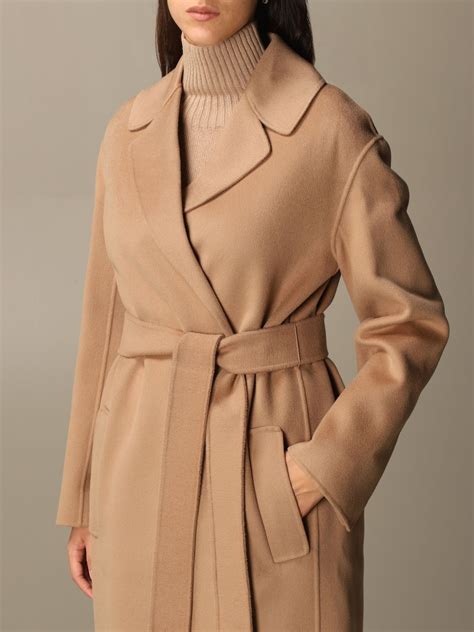 Vintage hooded long wool camel wrap coat size 4. Max Mara wool wrap coat | Coat Max Mara Women Camel | Coat ...