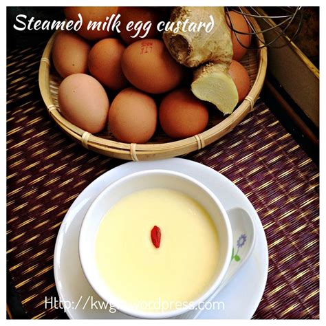 I had to eat so many eggs to develop this version of the recipe in an earthenware bowl. Steamed Egg and Milk Custard Dessert (蒸奶蛋甜品） - Guai Shu Shu