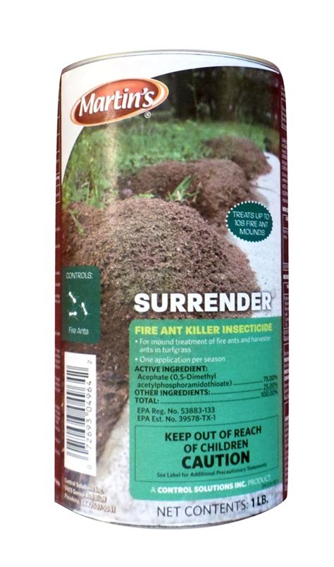 In fact, i once had a situation where my attempts to get rid of fire ants in my compound were thwarted by the fact that they could not even come close to. Surrender Fire Ant Killer - 1 Lb.