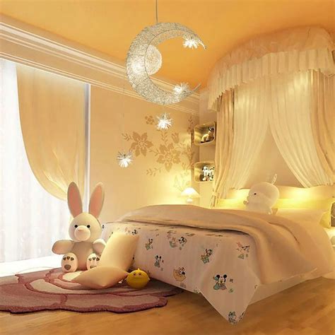 String lights look whimsical no matter where you hang them. Moon Star Ceiling Light hanging lights for bedroom Kids ...
