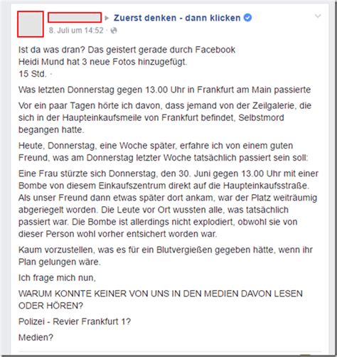 Der kampfmittelräumdienst gab am sonntagnachmittag entwarnung. Selbstmord mit der Bombe in Frankfurt - oder doch nicht?