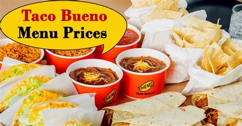 Scrambled eggs, spicy mexican sausage, served with house potatoes, beans and your choice of corn or flour tortilla. Taco Bueno Menu Prices - Try Mexican food in Texas Style