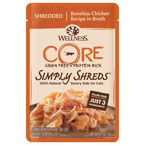 I don't know anything about how to know what kind of cat food is high quality and healthy (i just saw a post earlier about healthy dog food being important. Wellness CORE Simply Shreds for Cats: Shredded Boneless ...