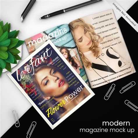 Not only is this quick and simple to use, it allows for more realistic looking mockups of your design. Creative, modern magazine mockup template of two magazine ...