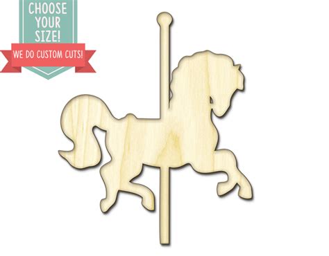 Carousel Horse Wood Cut Out Custom Choose Your Size Laser | Etsy