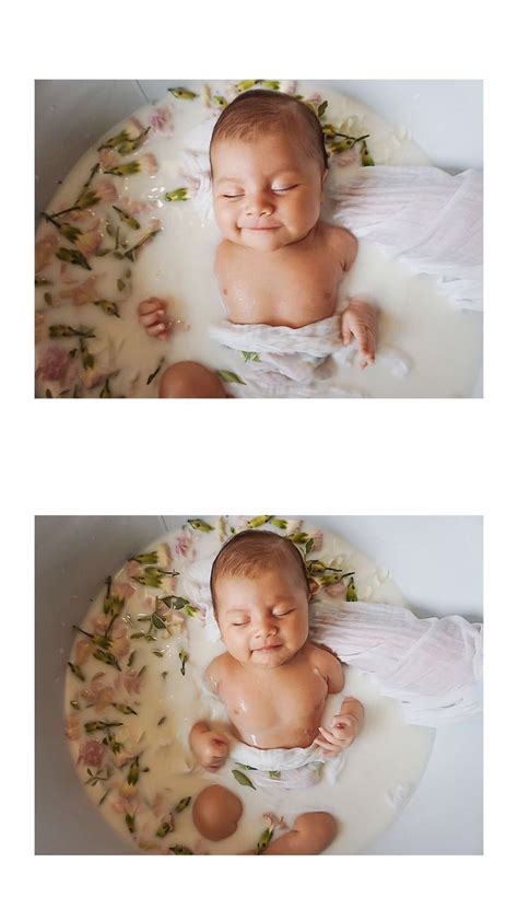 Click to find great examples for maternity shoots, with babies, with faces and more. Baby floral milk bath | Baby milk bath, Newborn baby ...