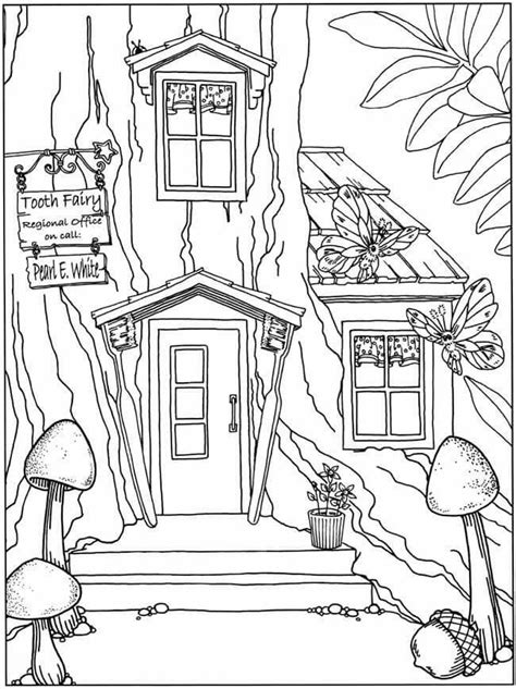 With printable fairy coloring pages made available through the internet, parents' jobs become a lot easier. Fairy house | Coloring books, Coloring pages, Colouring pages