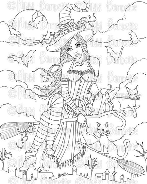 Simply do online coloring for full moon witch coloring pages directly from your gadget, support for ipad, android tab or using our web feature. Digital Stamp - Printable Coloring Page - Witch Stamp - 2 ...