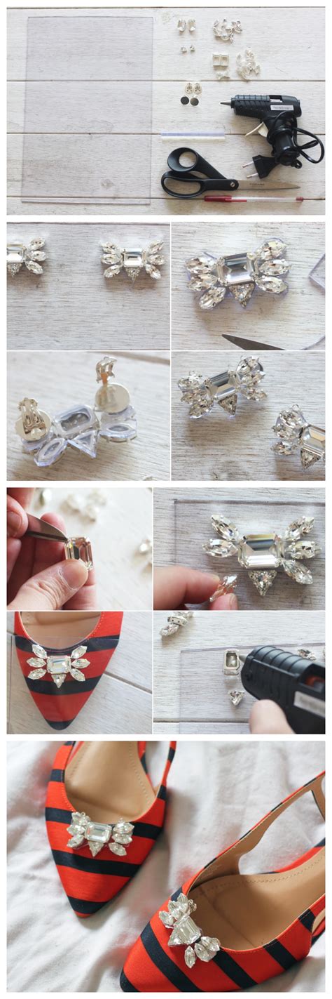 Cut your ribbon to the following lengths: 16 Wonderful DIY Shoe Clips To Beautify The Plain Shoes - fashionsy.com