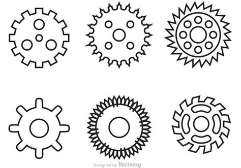 Motorcross dirt bike sprocket dxf svg bestand voor plasma, laser, water jet vinyl vector. Bike Sprockets Outline Vectors - Download Free Vector Art ...