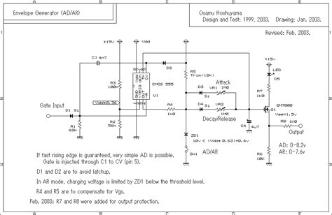 The function generator features nineteen waveshapes, a white noise generator, midi control and a sidechain input. electro-music.com wiki | Schematics / Very Simple AD-AR ...