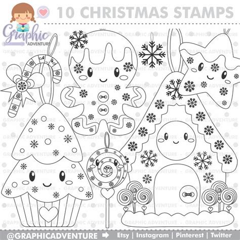 Free to color adult coloring pages free adult coloring pages printables brought to you directly by the coloring artists. Christmas Stamps Gingerbread Stamps COMMERCIAL USE Digi ...