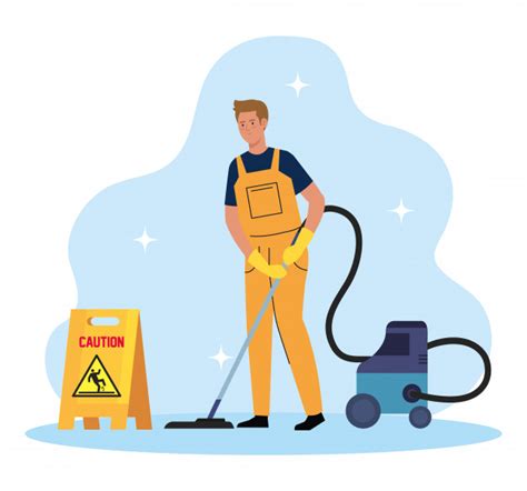 Categories:cleaning services, office building & industrial cleaning services. Man cleaning worker with vacuum cleaner, man janitor with ...