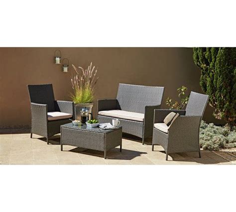 Bijzettafel más más resultado de. Buy Collection Rattan Effect Grey 3 Seater Highback Sofa ...