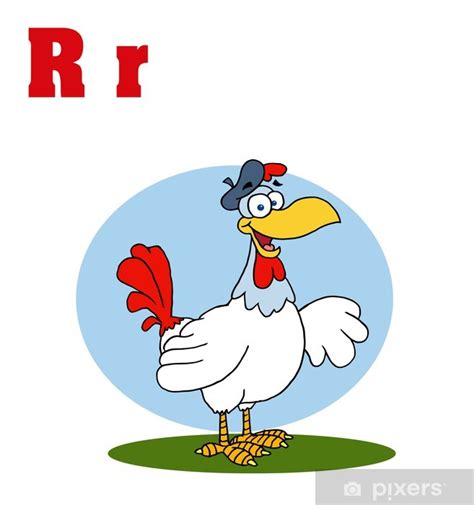 Federe 100% cotone di qualità e stampe divertenti con confezione regalo. Adesivo Divertenti vignette alfabeto-Gallo con lettere R • Pixers® - Viviamo per il cambiamento