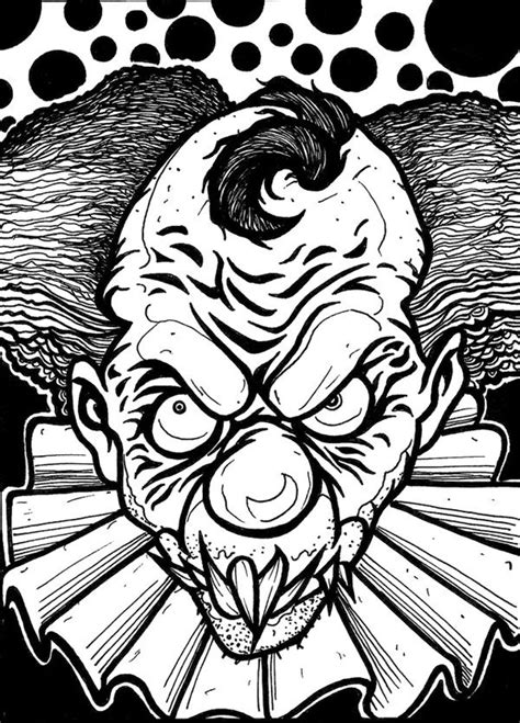 Piggy from roblox new coloring pages. Scary Clown Coloring Page (With images) | Skull coloring ...