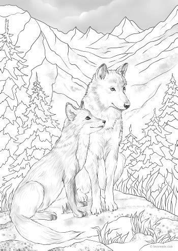 Coloring pages are no longer just for children. Wolf and Fox - Favoreads Coloring Club