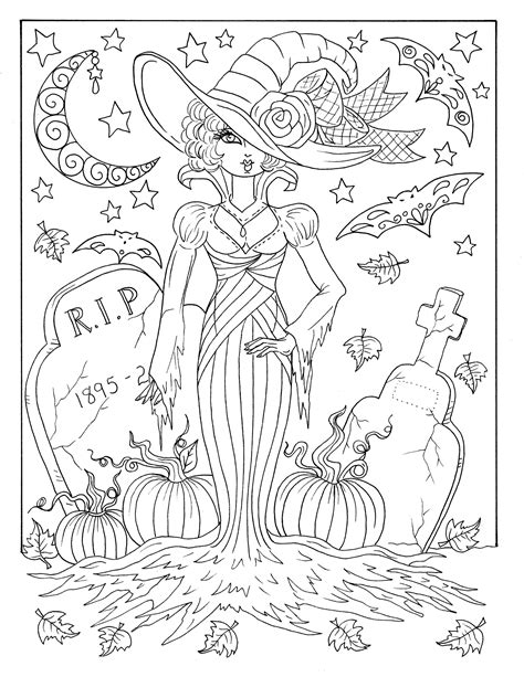 Here are 18 free coloring pages for adults (that means you!) to download. 5 Pages magical Witches Halloween magic Coloring pages ...