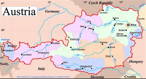 Facts on world and country flags, maps, geography, history, statistics, disasters current events, and international relations. Austria Map and Austria Satellite Images