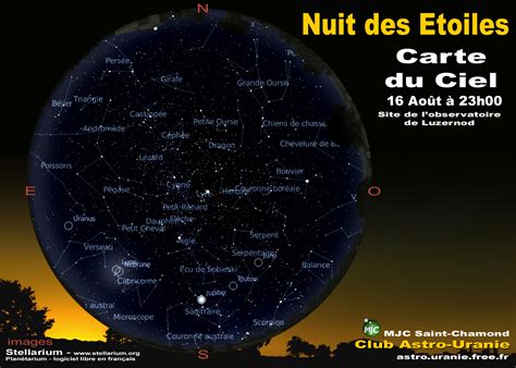 L'apothéose ce sera dans la nuit du 12 au 13 août avec une pluie d'étoiles filantes. Club Astro.Uranie » NUIT DES ETOILES 2008 - LE 16 AOUT