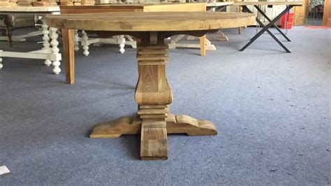 It is supported by a steel frame . Reclaimed Elm Salvaged Wood Trestle Round Dining Table - Buy Salvaged Wood Trestle Round Dining ...