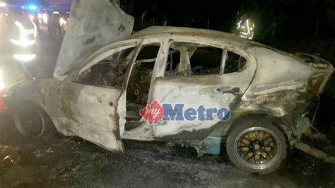 Kemalangan di lebuhraya plus seremban menlibatkan byk kenderaan. Koperal polis maut kereta terbakar | Harian Metro