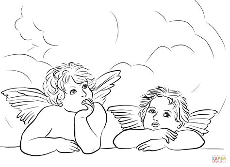 Keep this in your earl Angels from the Sistine Madonna by Raphael coloring page ...