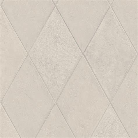 Created siberian white limestone is a predominantly light grey stone with darker grey/black veins throughout the from mosaics to field tile sizes; White Rhomboid | Chalk Porcelain Tile Available at PACIFICA