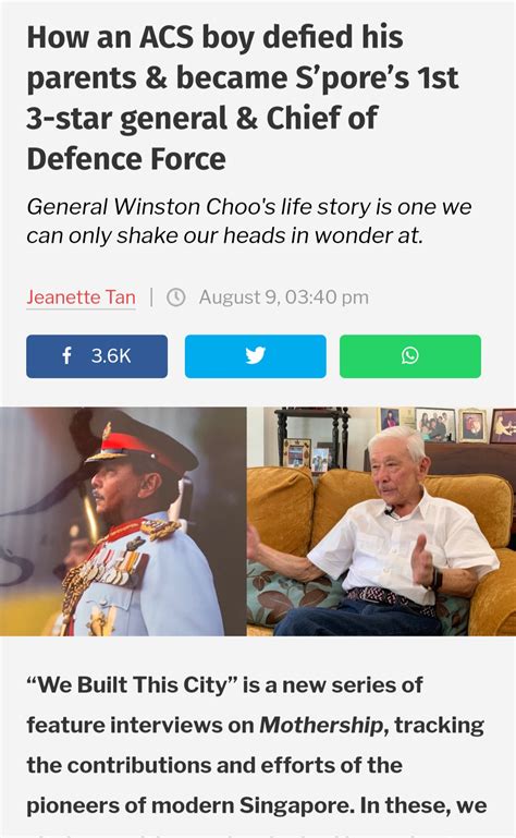 Winston choo wee leong (18 temmuz 1941 doğumlu) singapurlu bir diplomat, devlet memuru ve eski general. SAF veteran Col John Morrice Dies. | Page 9 | Sam's ...