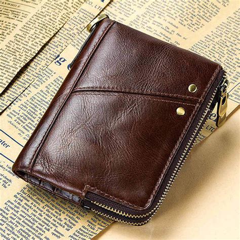 4.13 x 2.95 x 1 inches, 107 g / 0.235 lb Mens RFID Small Wallet Genuine Leather Zip Around Purse Credit Card Coins Holder | eBay