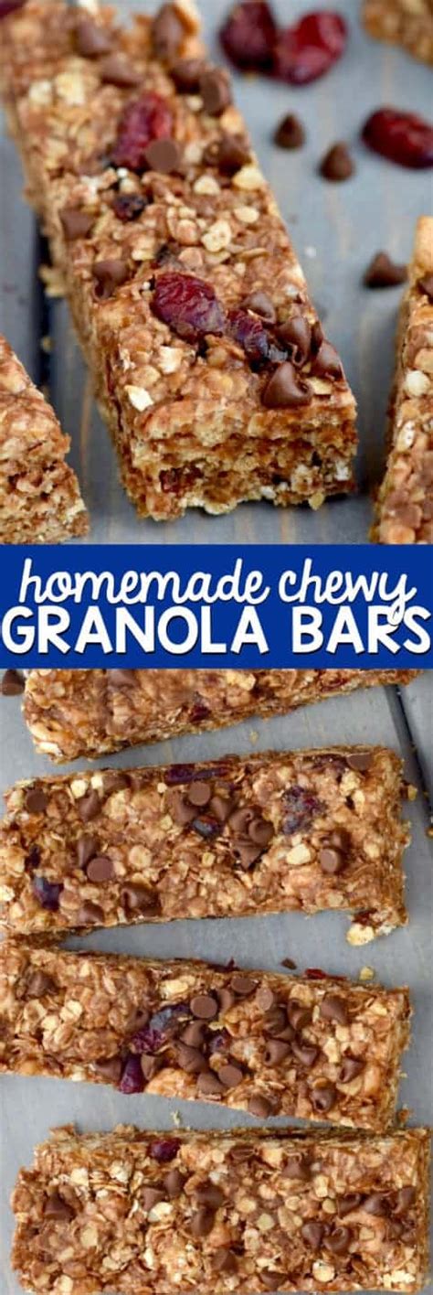 A friend recently asked about exactly how to replace store bought granola bars with homemade ones. Homemade Chewy Granola Bars - Wine & Glue