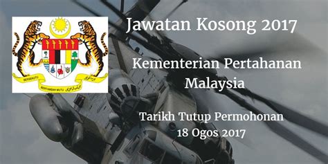 Pembantu penyediaan makanan gred n19. Kementerian Pertahanan Malaysia Jawatan Kosong MOD18 Ogos ...