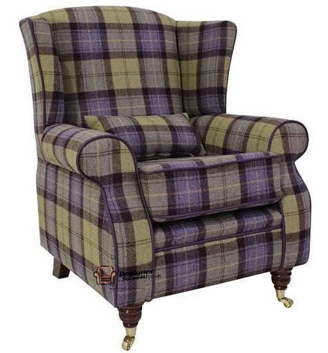 Eaton wing back fireside check fabric recliner armchair sofa lounge. Arnold Fireside High Back Wing Armchair Blackberry Crumble ...