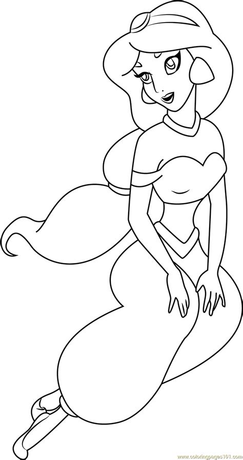 Aladdin and jasmine coloring pages | coloring pages for kids Jasmine Princess of Agrabah Coloring Page - Free Aladdin ...