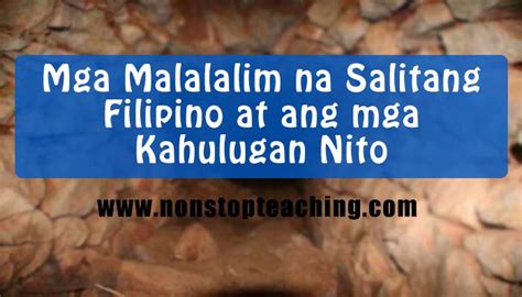 Tunay bang 'di matutupad ang layunin ko sa aking pamilya? Mga Malalalim na Salitang Filipino at ang mga Kahulugan ...