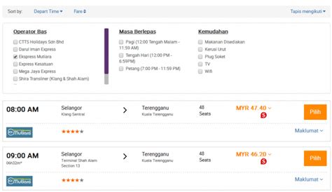 pilih seat bas mutiara kuala terengganu easybook | Tiket ...