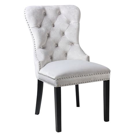 Lavelle tufted sofa if you love. Studded Tufted Chair with Ring Back, Light Grey | Tufted ...