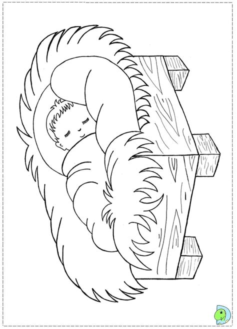 The scene is peaceful and loving. Nativity coloring page- DinoKids.org