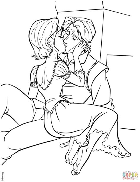This woman raises her as her daughter. Rapunzel And Flynn Coloring Pages at GetColorings.com ...