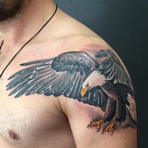 The textured appearance and intricate details of bird feathers, from the head to the body to its widespread wings, going down to the claws and tail altogether create a fantastic eagle tattoo design. 100+ Best Eagle Tattoo Designs & Meanings - Spread Your ...