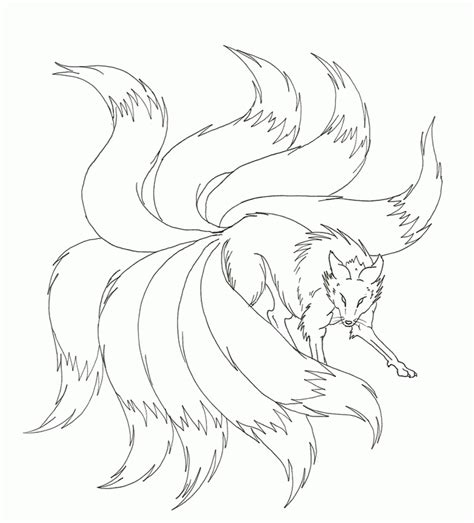 They are free and easy to print. A Nine Tailed Fox Coloring For Kids - Fox Coloring Pages ...