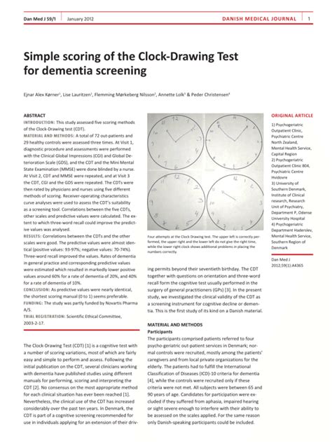 The montreal cognitive assessment (moca) is a cognitive screening instrument developed to detect mild cognitive impairment (mci). Clock Drawing Test Pdf | Bruin Blog