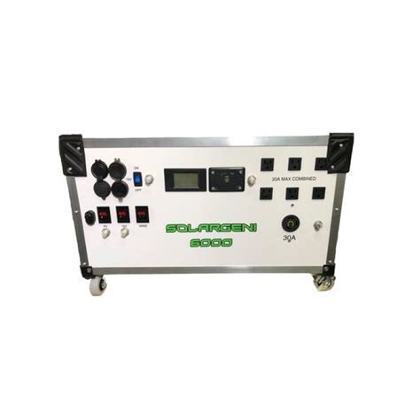 A portable 12000 watt generator perfectly suits domestic and commercial applications; SolarGeni 6000 Watt Portable Solar Generator