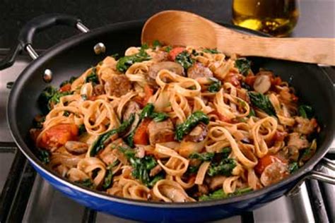 Cook, stirring occasionally and crumbling the sausage more, until it is cooked through, the water has evaporated and the mushrooms are tender, 8 to 10 minutes. Italian Sausage, Spinach And Mushroom Recipes / Tortellini ...