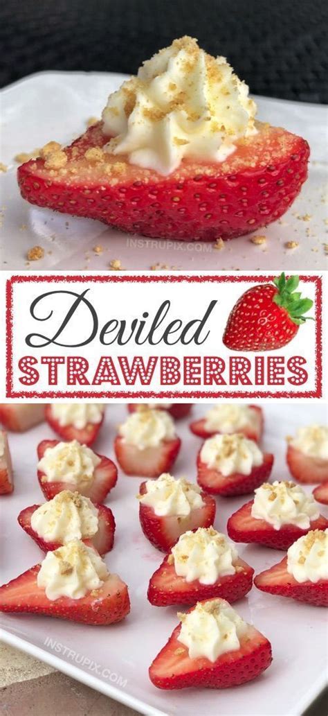Place the softened cream cheese, sour cream, sugar, vanilla extract and lemon juice in a medium sized mixing bowl (do not add the heavy whipping cream). Deviled Strawberries (Made with a Cheesecake Filling ...