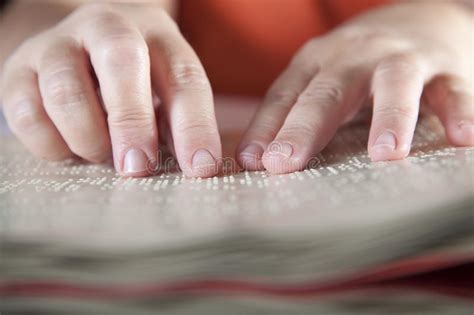 Braille is a method of communication that uses raised dots as characters. Method Braille stock photo. Image of human, thumb, book ...