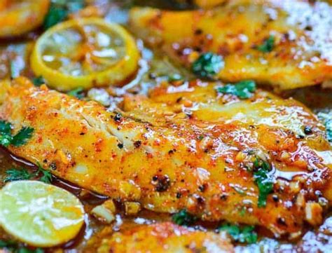 Cook 90 seconds or until lightly browned, stirring constantly. Best Spicy Lemon Garlic Baked Tilapia - Food Info