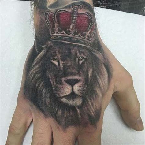 His is another maned lion. 16+ Popular Hand Tattoo Lion With Crown in 2020 | Hand tattoos, Lion tattoo, Lion head tattoos