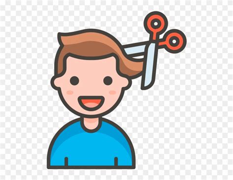 Long and short haircut and beard. Man Getting Haircut Emoji - Icon Clipart (#1117613 ...